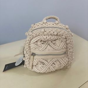 Zara crochet backpack bag woven